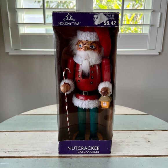 Holiday Time Santa Claus Nutcracker 12" Wooden Walmart Exclusive Christmas Decor - Picture 5 of 9